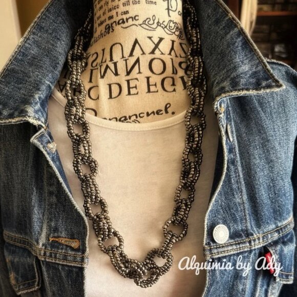 Alquimia Jewelry - Statement chunky seed chain necklace